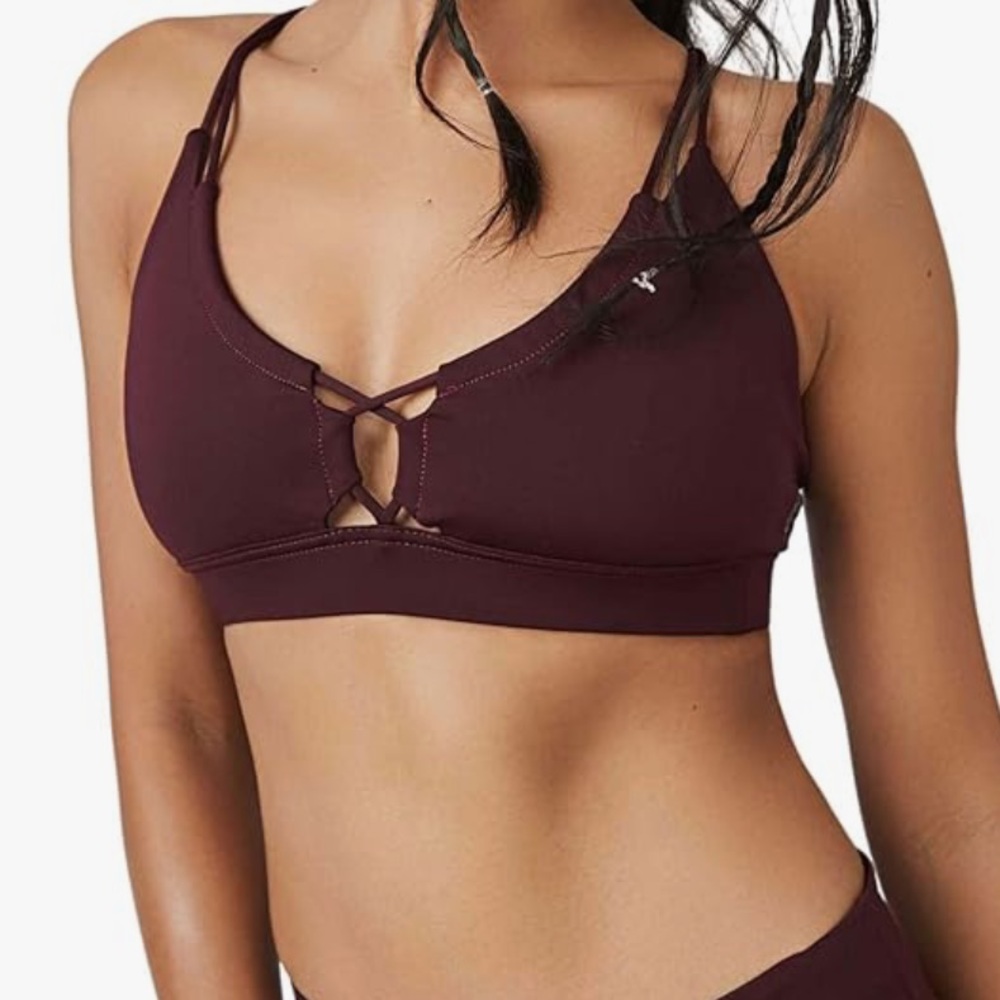 Free People Resilience Sports Bra-Burgundy-New-S